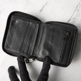 メゾン マルジェラ 四つタグ レザー ラウンドジップ コンパクトウォレット ブラック - NEWSED