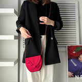 イヴ サンローラン リボン サテン ショルダーバッグ ポシェット レッド - NEWSED