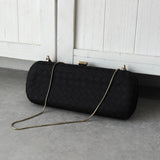 ボッテガ ヴェネタ イントレチャート サテン パーティーバッグ ブラック - NEWSED