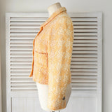 シャネル ヴィンテージ ココマーク メタルボタン ツイードジャケット オレンジ イエロー - NEWSED