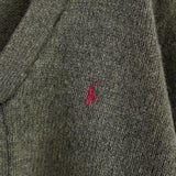 ポロ バイ ラルフローレン ウール カーディガン くるみボタン ロゴ刺繍 カーキ - NEWSED