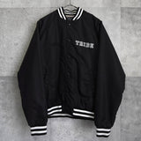 ステューシー ロゴ 刺繍 スタジャン ブラック - NEWSED