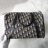 クリスチャンディオール トロッター キャンバス / レザー ミニボストンバッグ ネイビー - NEWSED