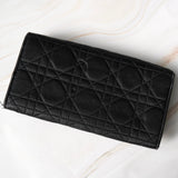 クリスチャン ディオール カナージュ ターンロック ナイロン / レザー 長財布 ブラック レディース - NEWSED