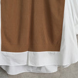 メゾンマルジェラ オーバーサイズ ドッキング ニット シャツワンピース ベージュ / ホワイト レディース - NEWSED