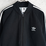 アディダス トラックジャケット ロゴ 刺繍 ブラック - NEWSED