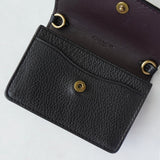 コーチ レザー チェーン ウォレットバッグ カードケース ブラック - NEWSED