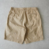 ポロ ラルフローレン スモールポニー ロゴ 総柄 ショートパンツ ハーフパンツ ベージュ - NEWSED