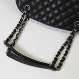 シャネル マトラッセ キャビアスキン チェーン ボーリングバッグ ハンドバッグ ブラック シルバー - NEWSED