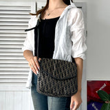 ディオール トロッター ショルダーバッグ キャンバス/レザー ブラック - NEWSED