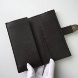 グッチ レザー 二つ折り財布 長財布 ダークブラウン - NEWSED