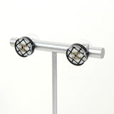 シャネル ココマーク チェック クリア サークル ピアス ホワイト / ブラック レディース - NEWSED