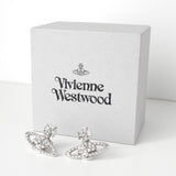 ヴィヴィアン ウエストウッド オーブ ラインストーン シルバー ピアス 箱付き - NEWSED