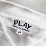 プレイ コム デ ギャルソン ハート 半袖ポロシャツ ホワイト - NEWSED