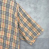 バーバリー ヴィンテージ ノバチェック ホースロゴ 刺繍 半袖シャツ ベージュ - NEWSED