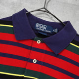 ポロ ラルフローレン ロゴ 刺繍 ボーダー柄 半袖ポロシャツ マルチカラー - NEWSED