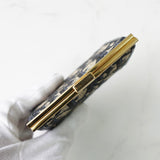 ディオール トロッター キャンバス/レザー がま口 コインケース ネイビー - NEWSED