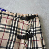 バーバリー ブルー レーベル ノバチェック プリーツ ウール ミニスカート ベージュ - NEWSED