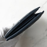 ボッテガ ヴェネタ イントレチャート レザー 二つ折り財布 ネイビー - NEWSED