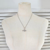 ヴィヴィアン・ウエストウッド オーブロゴ シルバー ラインストーン ネックレス - NEWSED