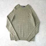 ポロ バイ ラルフローレン ケーブル編み ニット カーキ - NEWSED