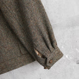 バーバリー ヴィンテージ レザー襟 レザーボタン ウールジャケット ブルゾン ブラウン - NEWSED