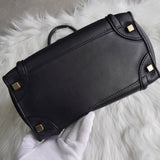 セリーヌ ラゲージ マイクロショッパー レザー ハンドバッグ ブラック - NEWSED