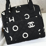 シャネル バイシー ロゴ マテラッセ キャンバス ハンドバッグ ブラック - NEWSED