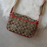 コーチ シグネチャー キャンバス ショルダーバッグ ベージュ / ピンク - NEWSED