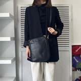 ロエベ アナグラム レザー ショルダーバッグ ポシェット ブラック - NEWSED