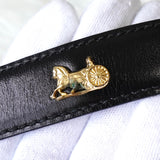 セリーヌ ヴィンテージ 輪馬車 サルキー レザー ベルト ブラック - NEWSED