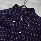 ポロ ラルフローレン ロゴ 刺繍 チェック柄 半袖シャツ ネイビー - NEWSED