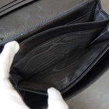 プラダ サフィアーノ レザー 二つ折り財布 長財布 三角プレート ブラック - NEWSED