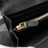 プラダ サフィアーノレザー 二つ折り長財布 ゴールド ブラック ギャランティーカード 箱付き - NEWSED