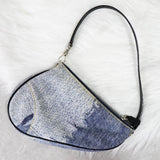 ディオール サドル 転写 キャンバス / レザー ワンショルダーバッグ ハンドバッグ ブルー - NEWSED