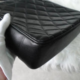 シャネル ターンロック マトラッセ キャビアスキン トートバッグ ブラック - NEWSED