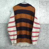 マルニ ドッキング 切り替え ボーダー柄 モヘア ニット キャメル / アイボリー - NEWSED