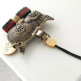 グッチ シェリーライン フクロウ ストラップ キーホルダー チャーム ベージュ - NEWSED