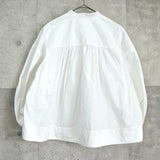 ジルサンダー マオカラー ショート丈 フレア袖 長袖シャツ ブラウス ホワイト レディース - NEWSED