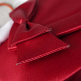 イヴ サンローラン リボン サテン ショルダーバッグ ポシェット レッド - NEWSED