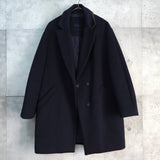 ラコステ ウールコート チェスターコート オーバーコート ネイビー - NEWSED