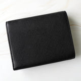 プラダ サフィアーノレザー トライアングルロゴ 三つ折り財布 ブラック 箱付き - NEWSED