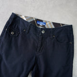 バーバリー コットンパンツ ホースロゴ 刺繍 ネイビー - NEWSED