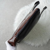 コムデギャルソン ステッチ トートバッグレザー ネイビー / ブラウン - NEWSED