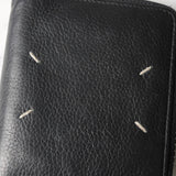 メゾン マルジェラ 四つタグ レザー ラウンドジップ コンパクトウォレット ブラック - NEWSED