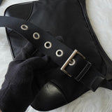 プラダ ポコノ テスート ナイロン / レザー トライアングルロゴ ショルダーバッグ ブラック - NEWSED