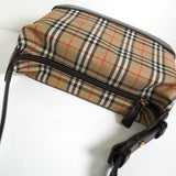 バーバリー ノバチェック ナイロンキャンバス / レザー ワンショルダーバッグ ベージュ / ブラウン - NEWSED