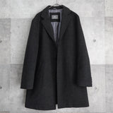 ラコステ ウールコート チェスターコート ストライプ柄裏地 グレー - NEWSED