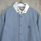 ヴィヴィアン ウエストウッド オーブ 長袖シャツ クレリックシャツ ブルー - NEWSED