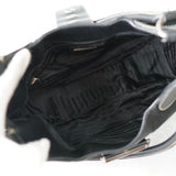 プラダ ポコノ テスート ナイロン レザー ワンショルダーバッグ 三角プレート トライアングルロゴ ブラック - NEWSED